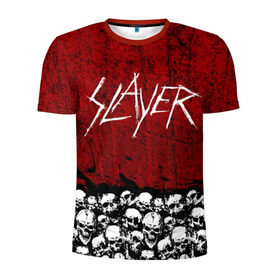 Мужская футболка 3D спортивная с принтом Slayer Red в Екатеринбурге, 100% полиэстер с улучшенными характеристиками | приталенный силуэт, круглая горловина, широкие плечи, сужается к линии бедра | metal | rock | метал | рок | слэйер | трэш | череп