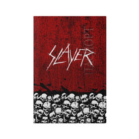 Обложка для паспорта матовая кожа с принтом Slayer Red в Екатеринбурге, натуральная матовая кожа | размер 19,3 х 13,7 см; прозрачные пластиковые крепления | metal | rock | метал | рок | слэйер | трэш | череп