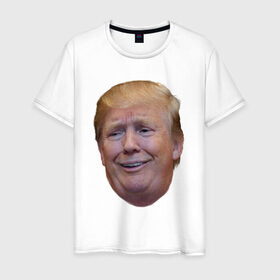 Мужская футболка хлопок с принтом Трамп в Екатеринбурге, 100% хлопок | прямой крой, круглый вырез горловины, длина до линии бедер, слегка спущенное плечо. | 