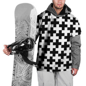 Накидка на куртку 3D с принтом Крест в Екатеринбурге, 100% полиэстер |  | Тематика изображения на принте: cross | крест | оптическая иллюзия | орнамент | узор | чёрно белый