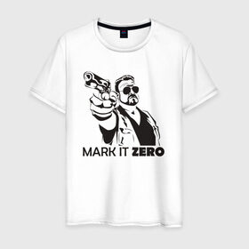 Мужская футболка хлопок с принтом Walter Sobchak в Екатеринбурге, 100% хлопок | прямой крой, круглый вырез горловины, длина до линии бедер, слегка спущенное плечо. | the big lebowski | walter sobchak | большой лебовски