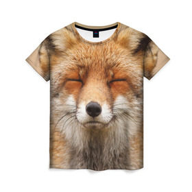 Женская футболка 3D с принтом Лиса в Екатеринбурге, 100% полиэфир ( синтетическое хлопкоподобное полотно) | прямой крой, круглый вырез горловины, длина до линии бедер | animal | baby | fox | look | predator | red | sly | wild | взгляд | дикая | животное | лиса | малыш | рыжая | хитрая | хищник