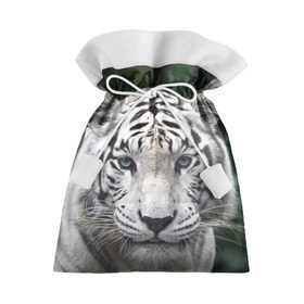 Подарочный 3D мешок с принтом Белый тигр в Екатеринбурге, 100% полиэстер | Размер: 29*39 см | animal | jungle | look | predator | tiger | white | wild | белый | взгляд | джунгли | дикий | животное | тигр | хищник