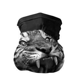 Бандана-труба 3D с принтом Тигр в Екатеринбурге, 100% полиэстер, ткань с особыми свойствами — Activecool | плотность 150‒180 г/м2; хорошо тянется, но сохраняет форму | animal | black   white | fangs | jaws | jungle | predator | teeth | tiger | wild | джунгли | дикий | животное | клыки | оскал | пасть | тигр | хищник | черно   белый