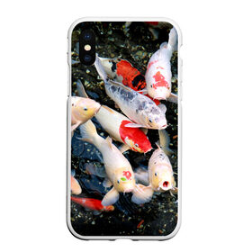 Чехол для iPhone XS Max матовый с принтом Koi Fish (карпы кои) в Екатеринбурге, Силикон | Область печати: задняя сторона чехла, без боковых панелей | bright | brocade | carp | color | decorative | depth | exotic | fish | koi | koi fish | sea | water | вода | глубина | декоративные | карпы | кои | море | парчовый | рыбки | цвет | экзотические | яркий