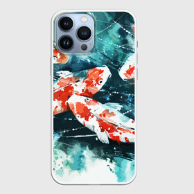 Чехол для iPhone 13 Pro Max с принтом Koi Fish (карпы кои) в Екатеринбурге,  |  | bright | brocade | carp | color | decorative | depth | exotic | fish | koi | koi fish | sea | water | вода | глубина | декоративные | карпы | кои | море | парчовый | рыбки | цвет | экзотические | яркий