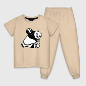 Детская пижама хлопок с принтом Панда в Екатеринбурге, 100% хлопок |  брюки и футболка прямого кроя, без карманов, на брюках мягкая резинка на поясе и по низу штанин
 | кунг фу | мульт | панда