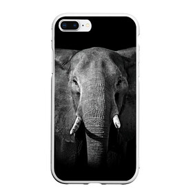 Чехол для iPhone 7Plus/8 Plus матовый с принтом Слон в Екатеринбурге, Силикон | Область печати: задняя сторона чехла, без боковых панелей | animal | big | black   white | elephant | wild | большой | дикий | животное | слон | черно   белый