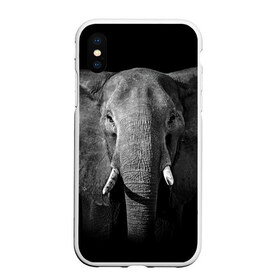 Чехол для iPhone XS Max матовый с принтом Слон в Екатеринбурге, Силикон | Область печати: задняя сторона чехла, без боковых панелей | animal | big | black   white | elephant | wild | большой | дикий | животное | слон | черно   белый