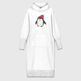 Платье удлиненное хлопок с принтом Пингвин в шапке в Екатеринбурге,  |  | милота