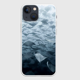 Чехол для iPhone 13 mini с принтом Электрические скаты в Екатеринбурге,  |  | depth | fish | lot | ocean | power | rays | school | sea | water | вода | глубина | косяк | много | море | океан | рыбы | скаты | электрические