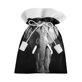 Подарочный 3D мешок с принтом Слон в Екатеринбурге, 100% полиэстер | Размер: 29*39 см | africa | big | black   white | elephant is an animal | shroud | tusks | африка | бивни | большой | животное | идет | савана | слон | черно   белый
