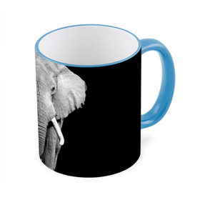 Кружка 3D с принтом Слон в Екатеринбурге, керамика | ёмкость 330 мл | Тематика изображения на принте: africa | big | black   white | elephant is an animal | shroud | tusks | африка | бивни | большой | животное | идет | савана | слон | черно   белый