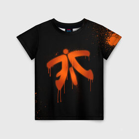 Детская футболка 3D с принтом cs:go - Fnatic (Black collection) в Екатеринбурге, 100% гипоаллергенный полиэфир | прямой крой, круглый вырез горловины, длина до линии бедер, чуть спущенное плечо, ткань немного тянется | Тематика изображения на принте: 0x000000123 | cs | csgo | fnatic | кс | ксго | фнатик