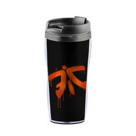 Термокружка-непроливайка с принтом cs:go - Fnatic (Black collection) в Екатеринбурге, внутренняя часть — пищевой пластик, наружная часть — прозрачный пластик, между ними — полиграфическая вставка с рисунком | объем — 350 мл, герметичная крышка | 0x000000123 | cs | csgo | fnatic | кс | ксго | фнатик