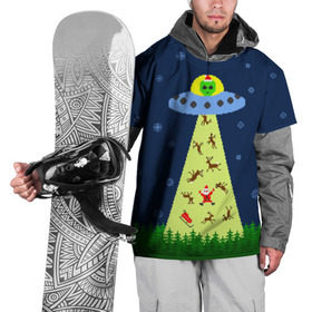 Накидка на куртку 3D с принтом Похищение Санта Клауса в Екатеринбурге, 100% полиэстер |  | Тематика изображения на принте: вязанный | дед мороз | нлоб инопланетяне | новый год | рождество | свитер