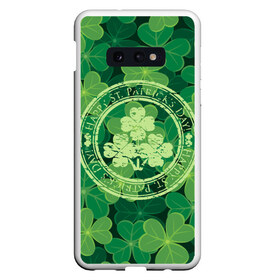 Чехол для Samsung S10E с принтом Ireland Happy St Patricks Day в Екатеринбурге, Силикон | Область печати: задняя сторона чехла, без боковых панелей | Тематика изображения на принте: background | clover | four | green | happy st. patricks day | holiday | ireland | leaf | petal | plant | print | зеленый | ирландия | клевер | лепесток | лист | печать | праздник | растение | счастливого святого патрика | фон | четыре