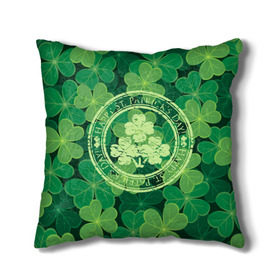 Подушка 3D с принтом Ireland, Happy St. Patrick`s Day в Екатеринбурге, наволочка – 100% полиэстер, наполнитель – холлофайбер (легкий наполнитель, не вызывает аллергию). | состоит из подушки и наволочки. Наволочка на молнии, легко снимается для стирки | background | clover | four | green | happy st. patricks day | holiday | ireland | leaf | petal | plant | print | зеленый | ирландия | клевер | лепесток | лист | печать | праздник | растение | счастливого святого патрика | фон | четыре