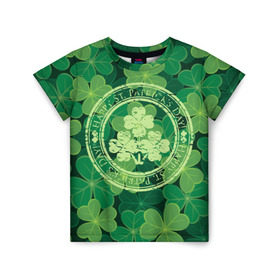 Детская футболка 3D с принтом Ireland, Happy St. Patrick`s Day в Екатеринбурге, 100% гипоаллергенный полиэфир | прямой крой, круглый вырез горловины, длина до линии бедер, чуть спущенное плечо, ткань немного тянется | background | clover | four | green | happy st. patricks day | holiday | ireland | leaf | petal | plant | print | зеленый | ирландия | клевер | лепесток | лист | печать | праздник | растение | счастливого святого патрика | фон | четыре