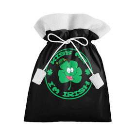 Подарочный 3D мешок с принтом Ireland, Kiss me, I`m Irish в Екатеринбурге, 100% полиэстер | Размер: 29*39 см | animation | background | black | clover | four | green | hat | im irish | ireland | kiss me | leaf | petal | printing | smile | анимация | зелёный | ирландец | ирландия | клевер | лепесток | листок | меня | печать | поцелуй | улыбка | фон | черный | четыр