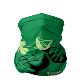 Бандана-труба 3D с принтом Ireland, Irish dance в Екатеринбурге, 100% полиэстер, ткань с особыми свойствами — Activecool | плотность 150‒180 г/м2; хорошо тянется, но сохраняет форму | Тематика изображения на принте: background | black | clover | dance | green | ireland | irish | petal | soft shoes | зеленый | ирландия | ирландский | клевер | лепесток | мягкая | обувь | танец | фон | черная