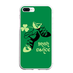 Чехол для iPhone 7Plus/8 Plus матовый с принтом Ireland Irish dance в Екатеринбурге, Силикон | Область печати: задняя сторона чехла, без боковых панелей | background | black | clover | dance | green | ireland | irish | petal | soft shoes | зеленый | ирландия | ирландский | клевер | лепесток | мягкая | обувь | танец | фон | черная