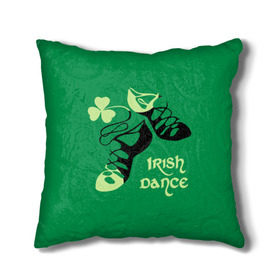 Подушка 3D с принтом Ireland, Irish dance в Екатеринбурге, наволочка – 100% полиэстер, наполнитель – холлофайбер (легкий наполнитель, не вызывает аллергию). | состоит из подушки и наволочки. Наволочка на молнии, легко снимается для стирки | background | black | clover | dance | green | ireland | irish | petal | soft shoes | зеленый | ирландия | ирландский | клевер | лепесток | мягкая | обувь | танец | фон | черная