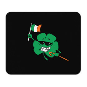 Коврик прямоугольный с принтом Ирландия, клевер с флагом в Екатеринбурге, натуральный каучук | размер 230 х 185 мм; запечатка лицевой стороны | animation | background | black | clover | flag | ireland | smile | stick | teeth | анимация | зубы | ирландия | клевер | очки | палка | улыбка | флаг | фон | черный