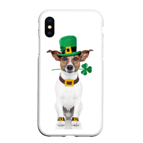 Чехол для iPhone XS Max матовый с принтом Ирландия в Екатеринбурге, Силикон | Область печати: задняя сторона чехла, без боковых панелей | animal | breed | clover | dog | folk | fun | funny | hat | hero | ireland | irish | saint patrick | герой | животное | ирландия | ирландский | клевер | народный | порода | прикол | святой патрик | собака | шляпа | шутка