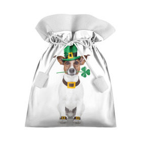 Подарочный 3D мешок с принтом Ирландия в Екатеринбурге, 100% полиэстер | Размер: 29*39 см | animal | breed | clover | dog | folk | fun | funny | hat | hero | ireland | irish | saint patrick | герой | животное | ирландия | ирландский | клевер | народный | порода | прикол | святой патрик | собака | шляпа | шутка