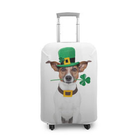 Чехол для чемодана 3D с принтом Ирландия в Екатеринбурге, 86% полиэфир, 14% спандекс | двустороннее нанесение принта, прорези для ручек и колес | animal | breed | clover | dog | folk | fun | funny | hat | hero | ireland | irish | saint patrick | герой | животное | ирландия | ирландский | клевер | народный | порода | прикол | святой патрик | собака | шляпа | шутка