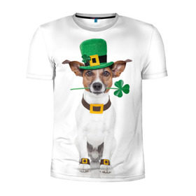 Мужская футболка 3D спортивная с принтом Ирландия в Екатеринбурге, 100% полиэстер с улучшенными характеристиками | приталенный силуэт, круглая горловина, широкие плечи, сужается к линии бедра | animal | breed | clover | dog | folk | fun | funny | hat | hero | ireland | irish | saint patrick | герой | животное | ирландия | ирландский | клевер | народный | порода | прикол | святой патрик | собака | шляпа | шутка
