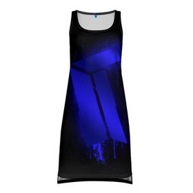 Платье-майка 3D с принтом cs:go - Titan (Black collection) в Екатеринбурге, 100% полиэстер | полуприлегающий силуэт, широкие бретели, круглый вырез горловины, удлиненный подол сзади. | 0x000000123 | cs | csgo | titan | кс | ксго | титан