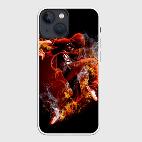 Чехол для iPhone 13 mini с принтом Огненный танец в Екатеринбурге,  |  | background | black | dance | dancer | energy | fire | flame | flying | male | мужчина | огненный | пламя | полет | танец | танцор | фон | черный | энергия
