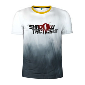 Мужская футболка 3D спортивная с принтом Shadow Tactics в Екатеринбурге, 100% полиэстер с улучшенными характеристиками | приталенный силуэт, круглая горловина, широкие плечи, сужается к линии бедра | shogun | игра | меч | самурай | сегун | япония