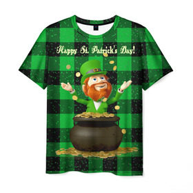 Мужская футболка 3D с принтом Ирландия в Екатеринбурге, 100% полиэфир | прямой крой, круглый вырез горловины, длина до линии бедер | irish | st. patricks day | зеленый | ирландец | лепрекон