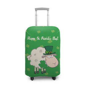 Чехол для чемодана 3D с принтом Ирландия в Екатеринбурге, 86% полиэфир, 14% спандекс | двустороннее нанесение принта, прорези для ручек и колес | irish | sheep | st. patricks day | зеленый | ирландец | лепрекон | оваечка | овца