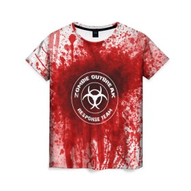 Женская футболка 3D с принтом зомбиапокалипсис в Екатеринбурге, 100% полиэфир ( синтетическое хлопкоподобное полотно) | прямой крой, круглый вырез горловины, длина до линии бедер | the walking dead | апокалипсис | замбиапокалипсис | зомби | кровь | ходячие мертвецы