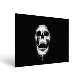 Холст прямоугольный с принтом Evil Skull в Екатеринбурге, 100% ПВХ |  | bone | dark | death | evil | hipster | skelet | skull | кости | скелет | темнота | хипстер | череп