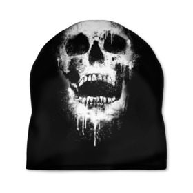 Шапка 3D с принтом Evil Skull в Екатеринбурге, 100% полиэстер | универсальный размер, печать по всей поверхности изделия | Тематика изображения на принте: bone | dark | death | evil | hipster | skelet | skull | кости | скелет | темнота | хипстер | череп
