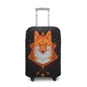 Чехол для чемодана 3D с принтом Огненный лис в Екатеринбурге, 86% полиэфир, 14% спандекс | двустороннее нанесение принта, прорези для ручек и колес | animal | beast | fox | heart | love | orange | животное | зверь | лис | лиса | личиска | любовь | огонь | пламя | рыжая | сердце