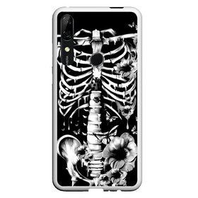 Чехол для Honor P Smart Z с принтом Floral Skeleton в Екатеринбурге, Силикон | Область печати: задняя сторона чехла, без боковых панелей | art | bone | dark | death | fashion | flower | hipster | skelet | skull | арт | грудь | кости | мода | ребра | скелет | стиль | темный | хипстер | цвет | череп