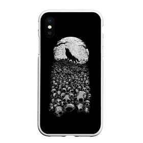Чехол для iPhone XS Max матовый с принтом Лунный охотник в Екатеринбурге, Силикон | Область печати: задняя сторона чехла, без боковых панелей | animal | beast | bone | lunar | moon | nature | planet | rage | roar | skull | space | wolf | волк | животное | зверь | космос | кости | луна | лунный | планета | рык | череп | ярость