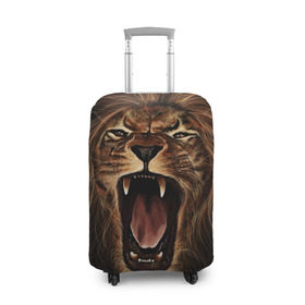 Чехол для чемодана 3D с принтом Львиный рык в Екатеринбурге, 86% полиэфир, 14% спандекс | двустороннее нанесение принта, прорези для ручек и колес | animal | beast | cat | feline | king | lion | meow | pussy | rage | roar | животное | зверь | король | кот | кошка | лев | львица | мяу | рык | хищник | царь | ярость