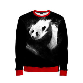Детский свитшот 3D с принтом Молочная панда в Екатеринбурге, 100% полиэстер | свободная посадка, прямой крой, мягкая тканевая резинка на рукавах и понизу свитшота | animal | bear | beast | milk | nature | panda | животное | зверь | медведь | молоко | панда | природа
