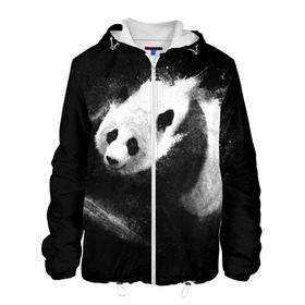 Мужская куртка 3D с принтом Молочная панда в Екатеринбурге, ткань верха — 100% полиэстер, подклад — флис | прямой крой, подол и капюшон оформлены резинкой с фиксаторами, два кармана без застежек по бокам, один большой потайной карман на груди. Карман на груди застегивается на липучку | animal | bear | beast | milk | nature | panda | животное | зверь | медведь | молоко | панда | природа