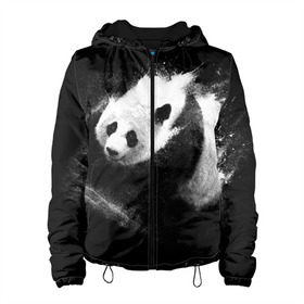 Женская куртка 3D с принтом Молочная панда в Екатеринбурге, ткань верха — 100% полиэстер, подклад — флис | прямой крой, подол и капюшон оформлены резинкой с фиксаторами, два кармана без застежек по бокам, один большой потайной карман на груди. Карман на груди застегивается на липучку | animal | bear | beast | milk | nature | panda | животное | зверь | медведь | молоко | панда | природа