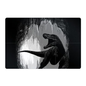 Магнитный плакат 3Х2 с принтом Пещера динозавра в Екатеринбурге, Полимерный материал с магнитным слоем | 6 деталей размером 9*9 см | animal | beast | dino | rage | roar | динозавр | животное | зверь | земля | пещера | рык | эра | ярость