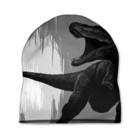 Шапка 3D с принтом Пещера динозавра в Екатеринбурге, 100% полиэстер | универсальный размер, печать по всей поверхности изделия | animal | beast | dino | rage | roar | динозавр | животное | зверь | земля | пещера | рык | эра | ярость