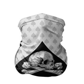 Бандана-труба 3D с принтом Смертельный туз в Екатеринбурге, 100% полиэстер, ткань с особыми свойствами — Activecool | плотность 150‒180 г/м2; хорошо тянется, но сохраняет форму | poker | игра | карта | кости | скелет | туз | череп